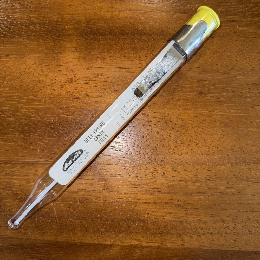 Deep‎ Frying Candy Jelly Jam Thermometer Vintage Acu-Rite Chaney Instrument Co